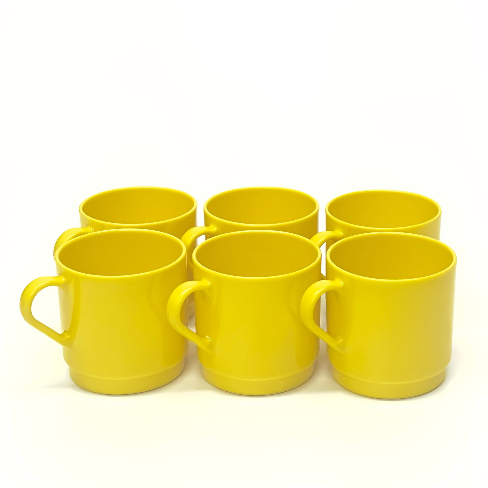 1970s Yellow Melamine Oblique Dinnerset by P M C - Place Settings for 6 / 16 Pieces - 11