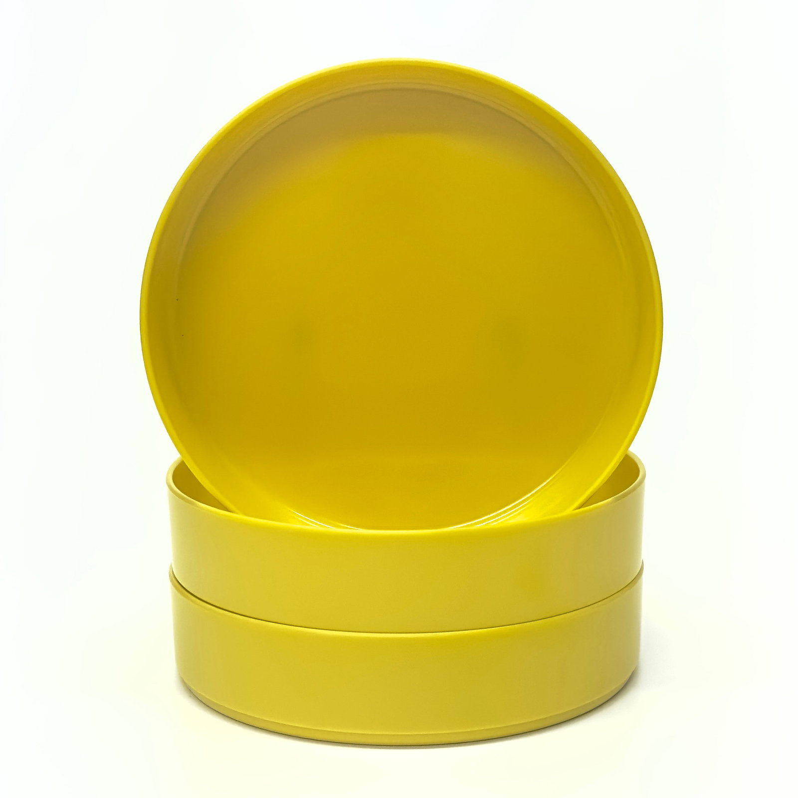 1970s Yellow Melamine Oblique Dinnerset by P M C - Place Settings for 6 / 16 Pieces - 5