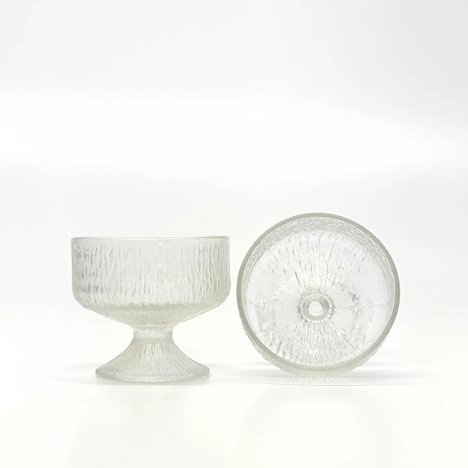 Mid-Century Modern Indiana Glass "Crystal Ice" Textured Dessert Bowls - Set of 20 - 4