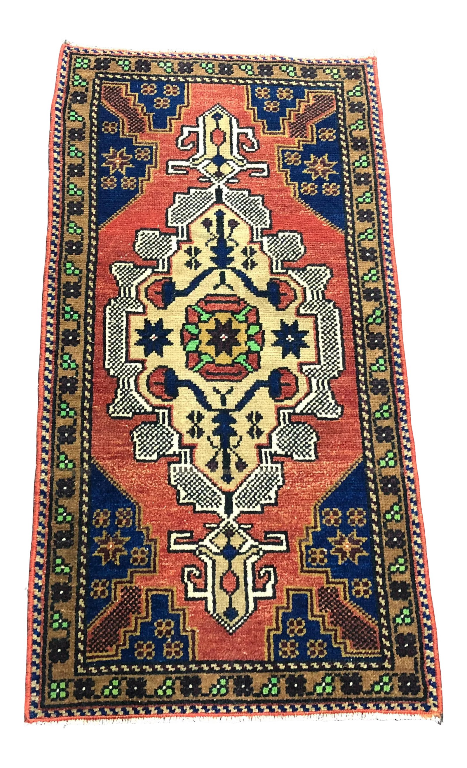 Vintage Turkish Handmade Oushak Small Rug 1'8'' * 3'2'' (1 of 6)