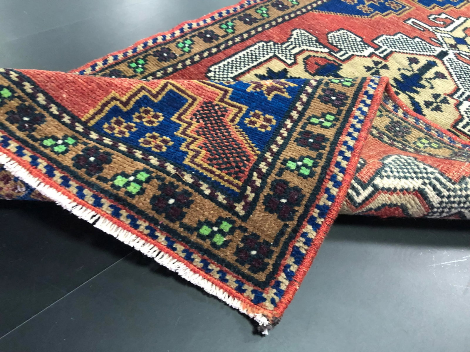 Vintage Turkish Handmade Oushak Small Rug 1'8'' * 3'2'' - 3
