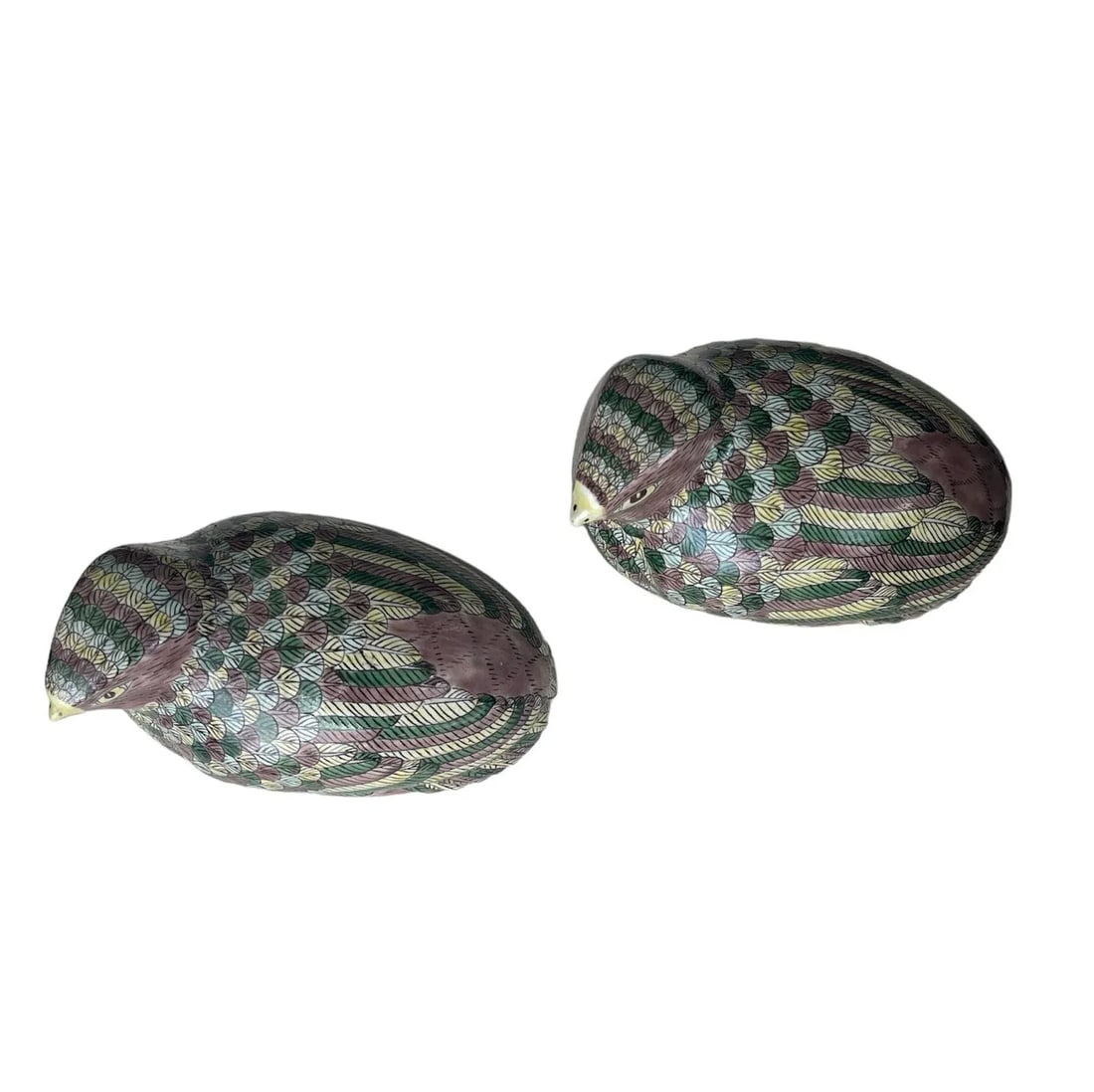 Late 19th Century Antique Qing Chinese Famille Verte Porcelain Quail Boxes - a Pair - 10