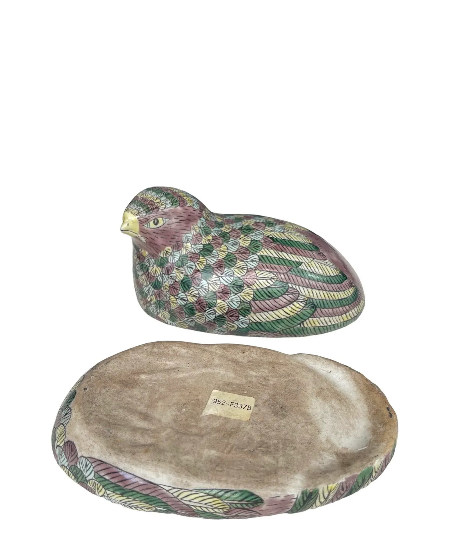 Late 19th Century Antique Qing Chinese Famille Verte Porcelain Quail Boxes - a Pair - 11