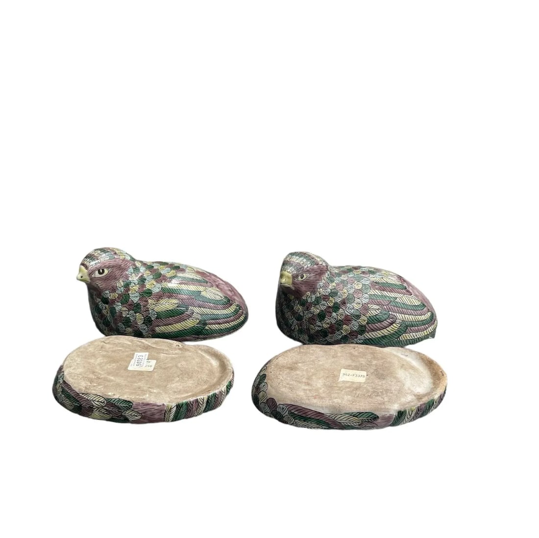 Late 19th Century Antique Qing Chinese Famille Verte Porcelain Quail Boxes - a Pair - 6