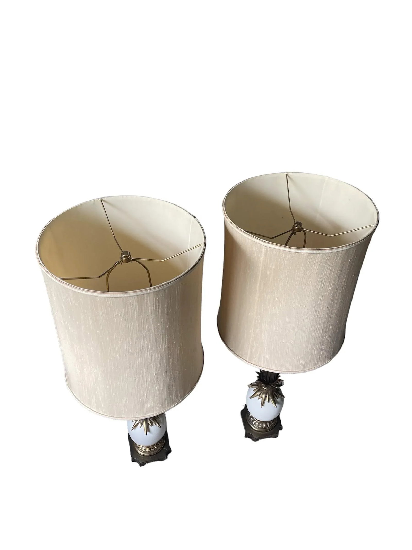 Mid Century Hollywood Regency Stiffel Ostrich Egg Lamps- a Pair - 12