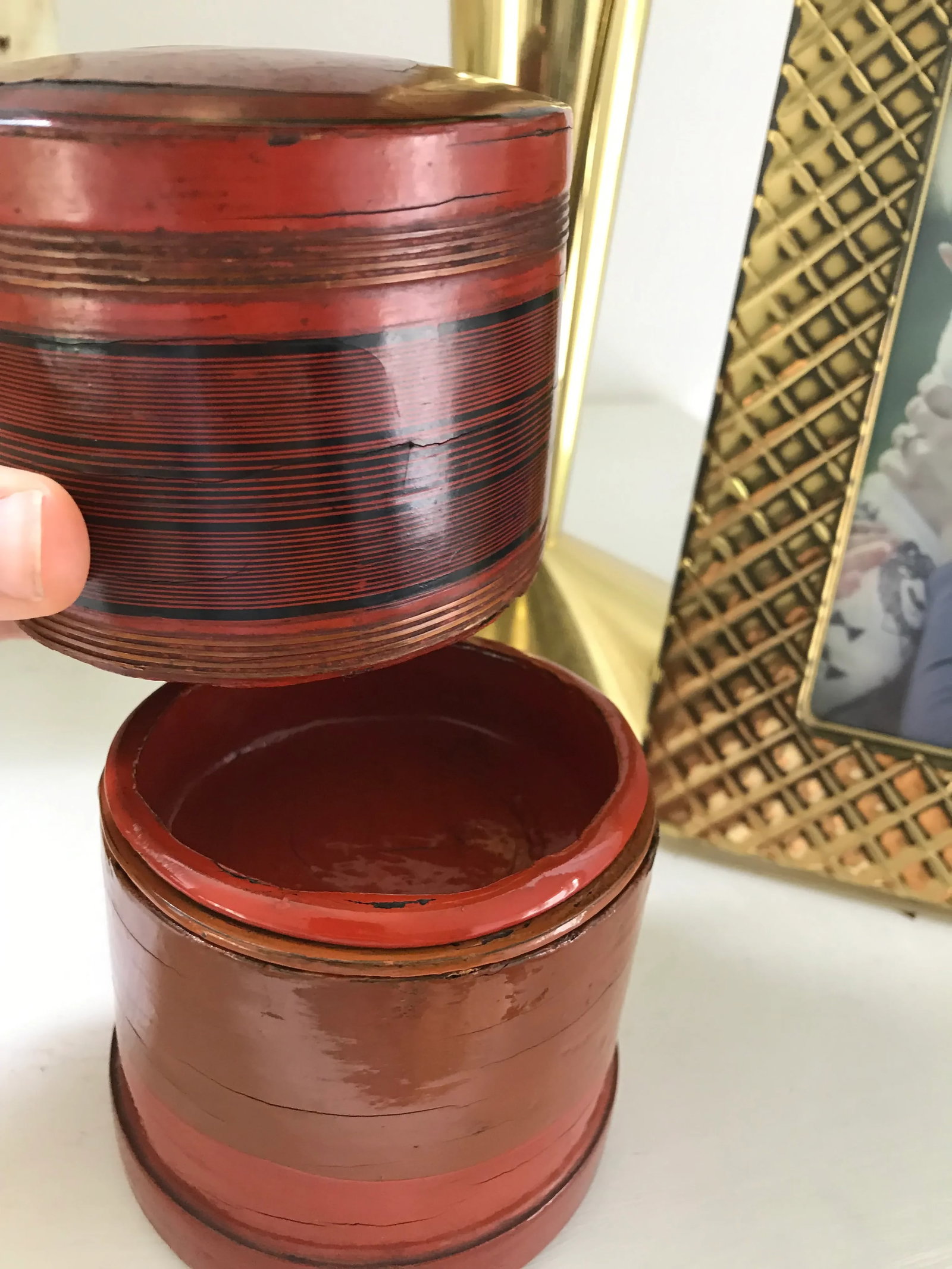 Vintage Art Deco Burmese Yun Stacking Betel Box Container - 5