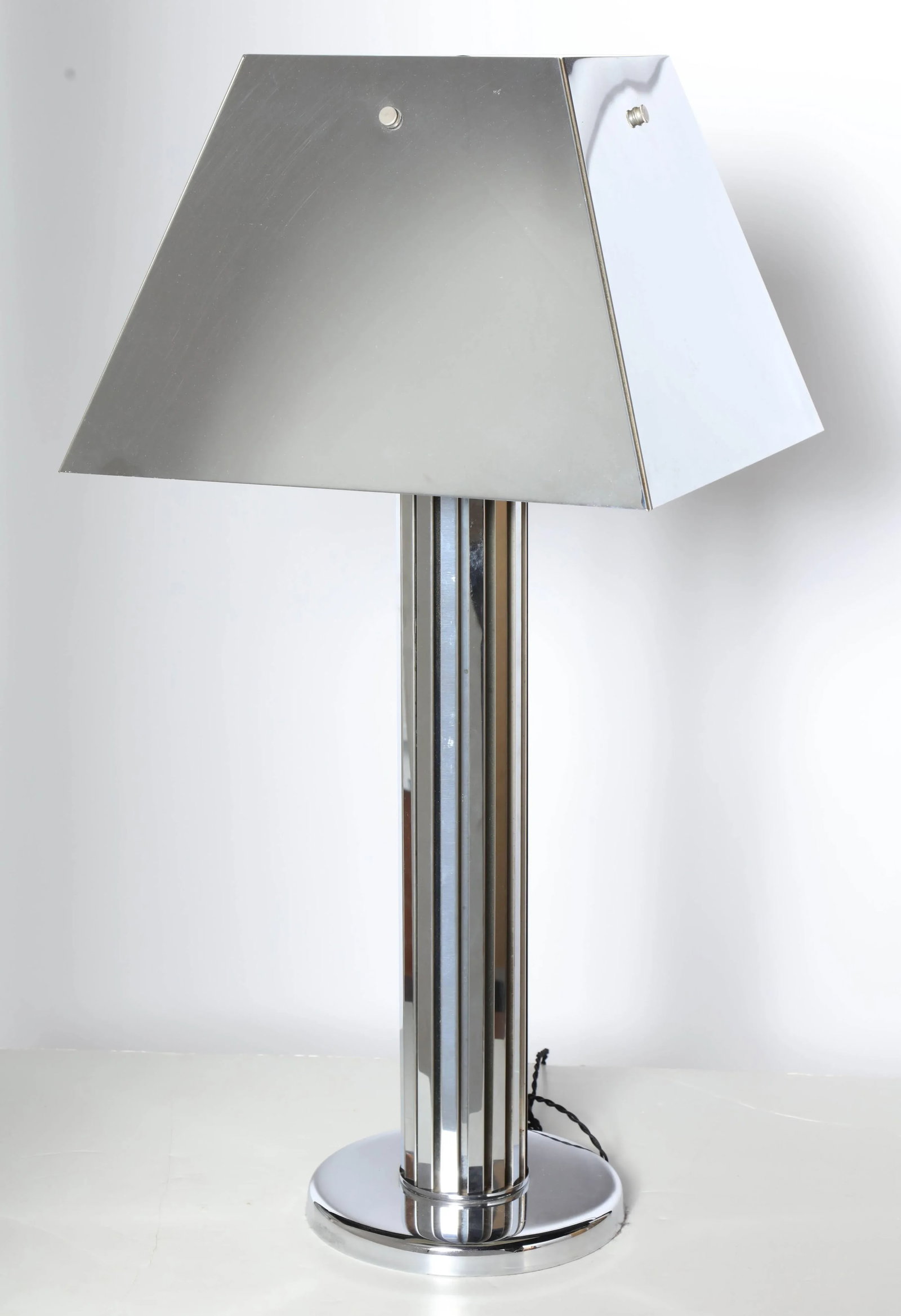1970s Monumental Curtis Jere Reflective Chrome Table Lamp With Chrome Shade - 4
