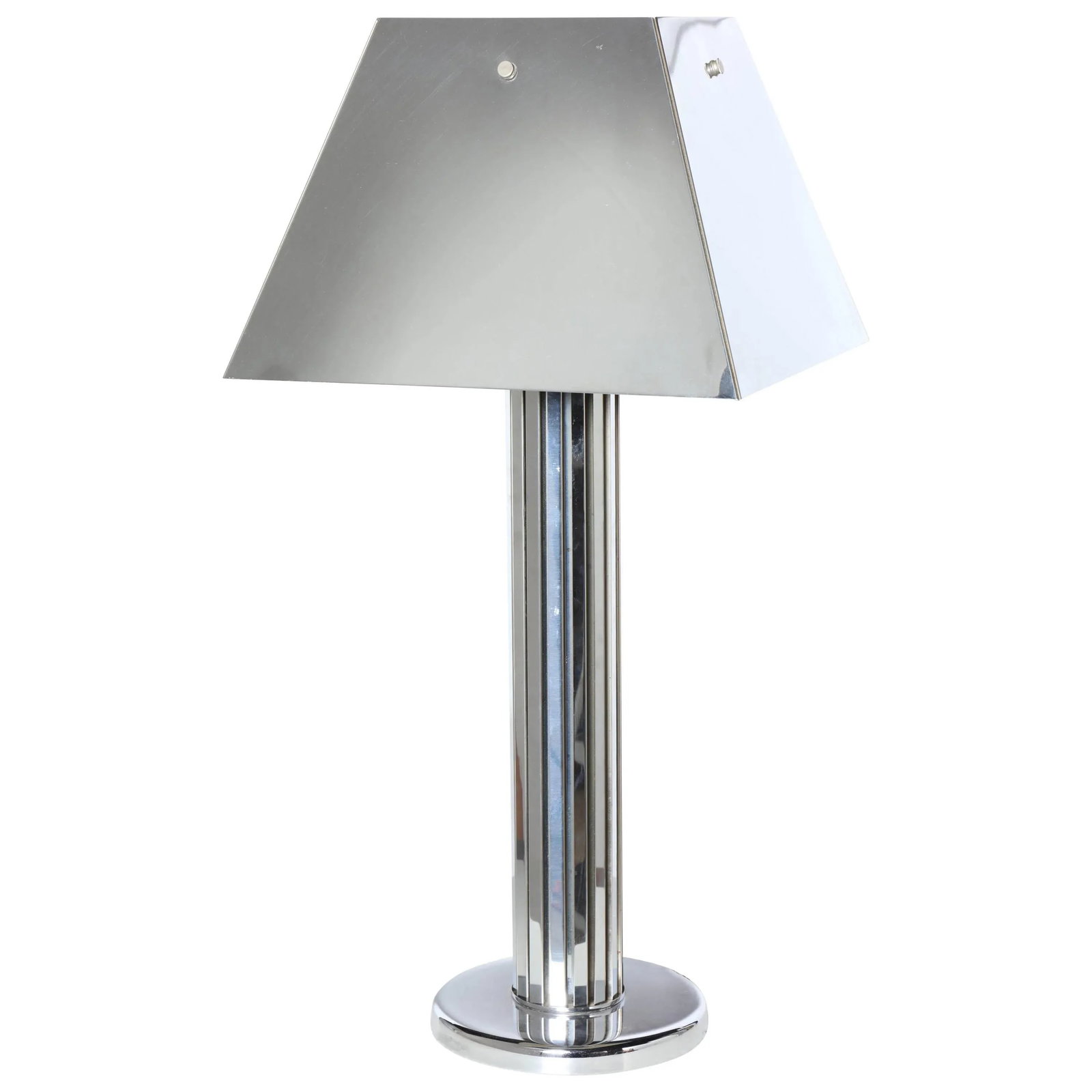 1970s Monumental Curtis Jere Reflective Chrome Table Lamp With Chrome Shade - 6