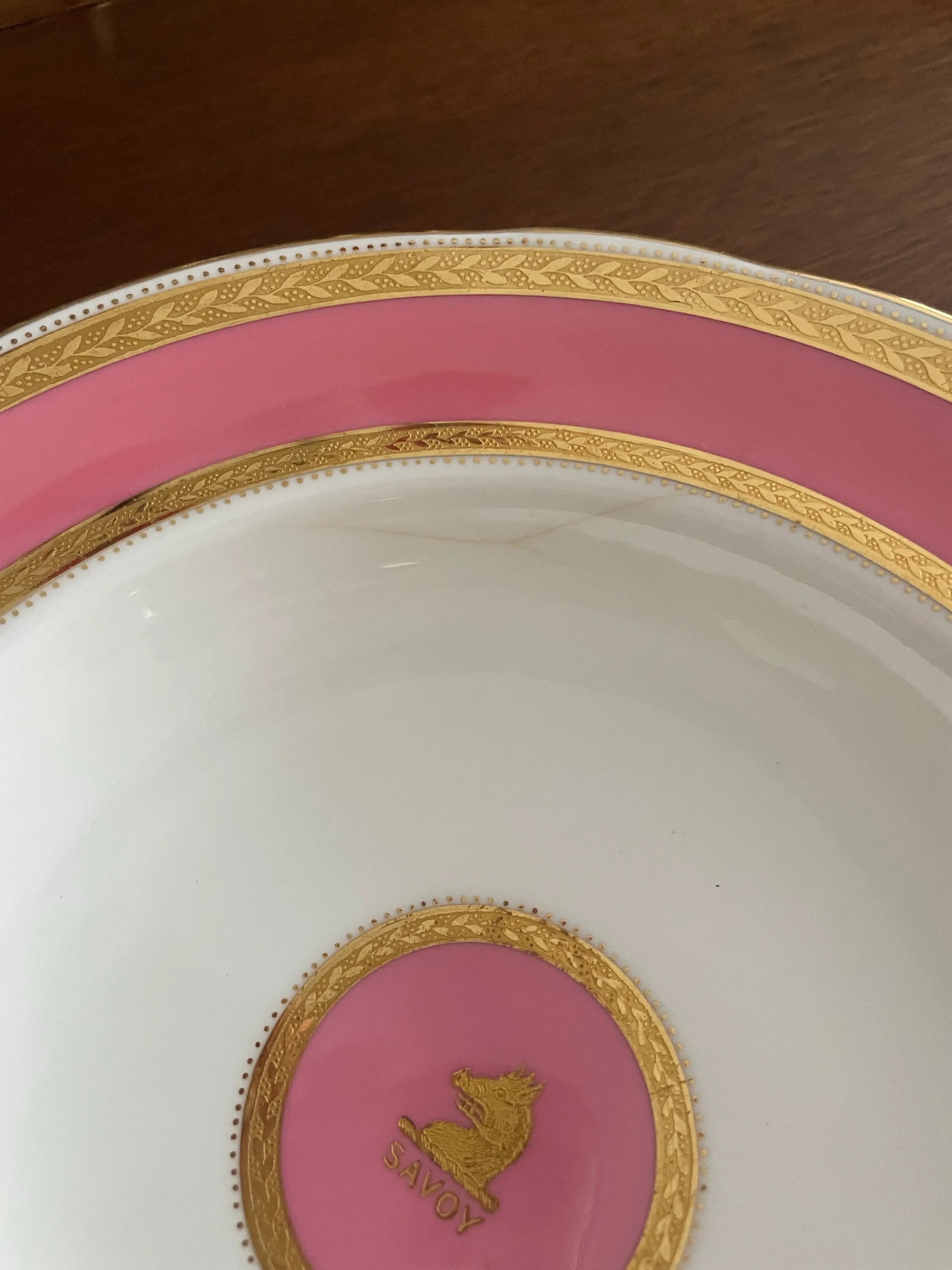 Service for 12 Pink and Gold Minton Plates, Bowls and Salad Plates - 10