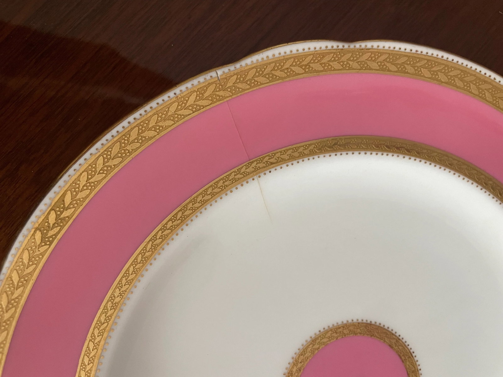 Service for 12 Pink and Gold Minton Plates, Bowls and Salad Plates - 11