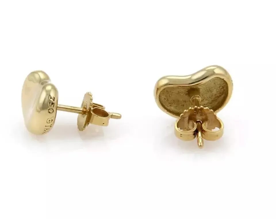 Tiffany & Co. Peretti 18k Yellow Gold Bean Stud Earrings - 2 Pieces - 3