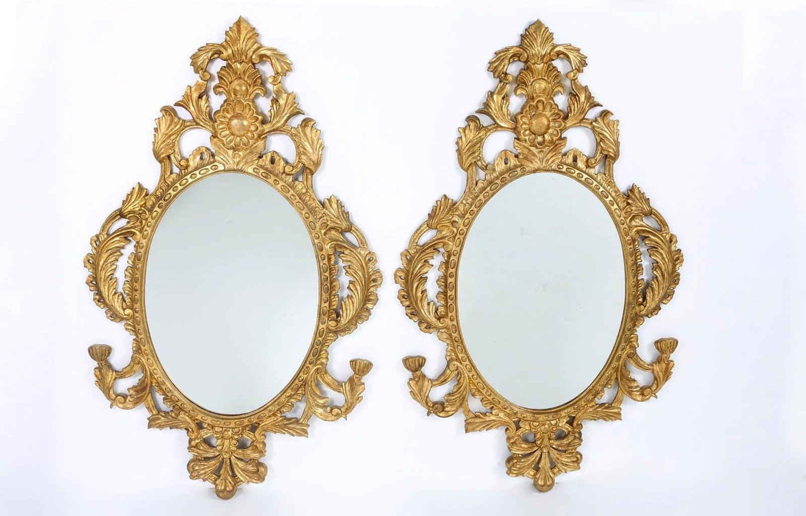 Late 20th Century Giltwood Framed Hanging Wall Mirror - a Pair - 7