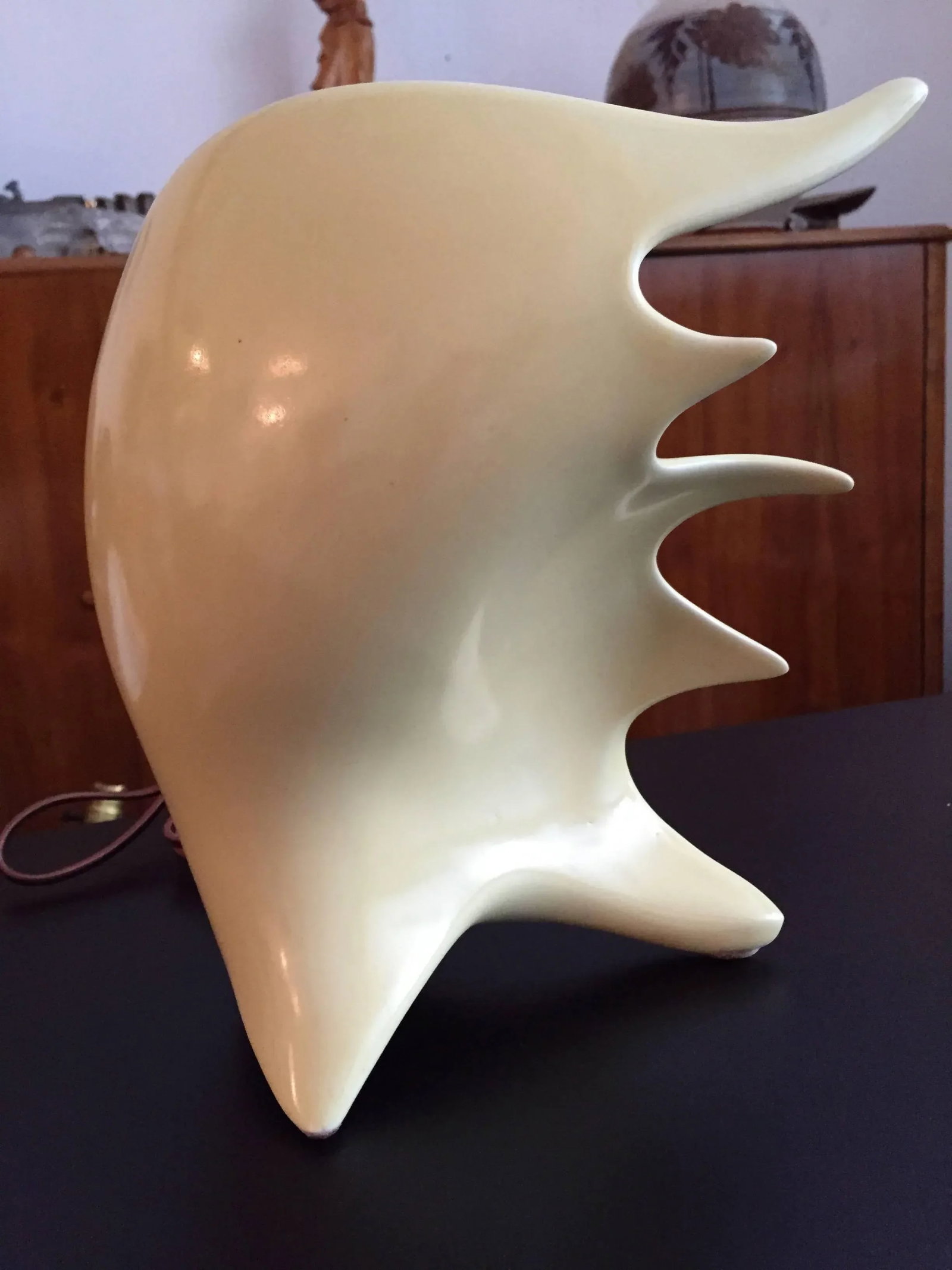 Italian 1950s Antonia Campi Conchiglia Pottery Lamp - 2