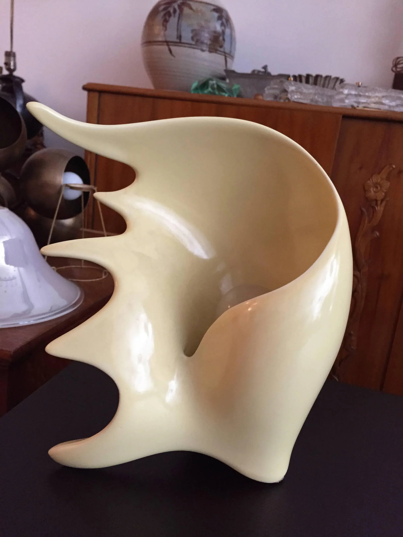 Italian 1950s Antonia Campi Conchiglia Pottery Lamp - 3