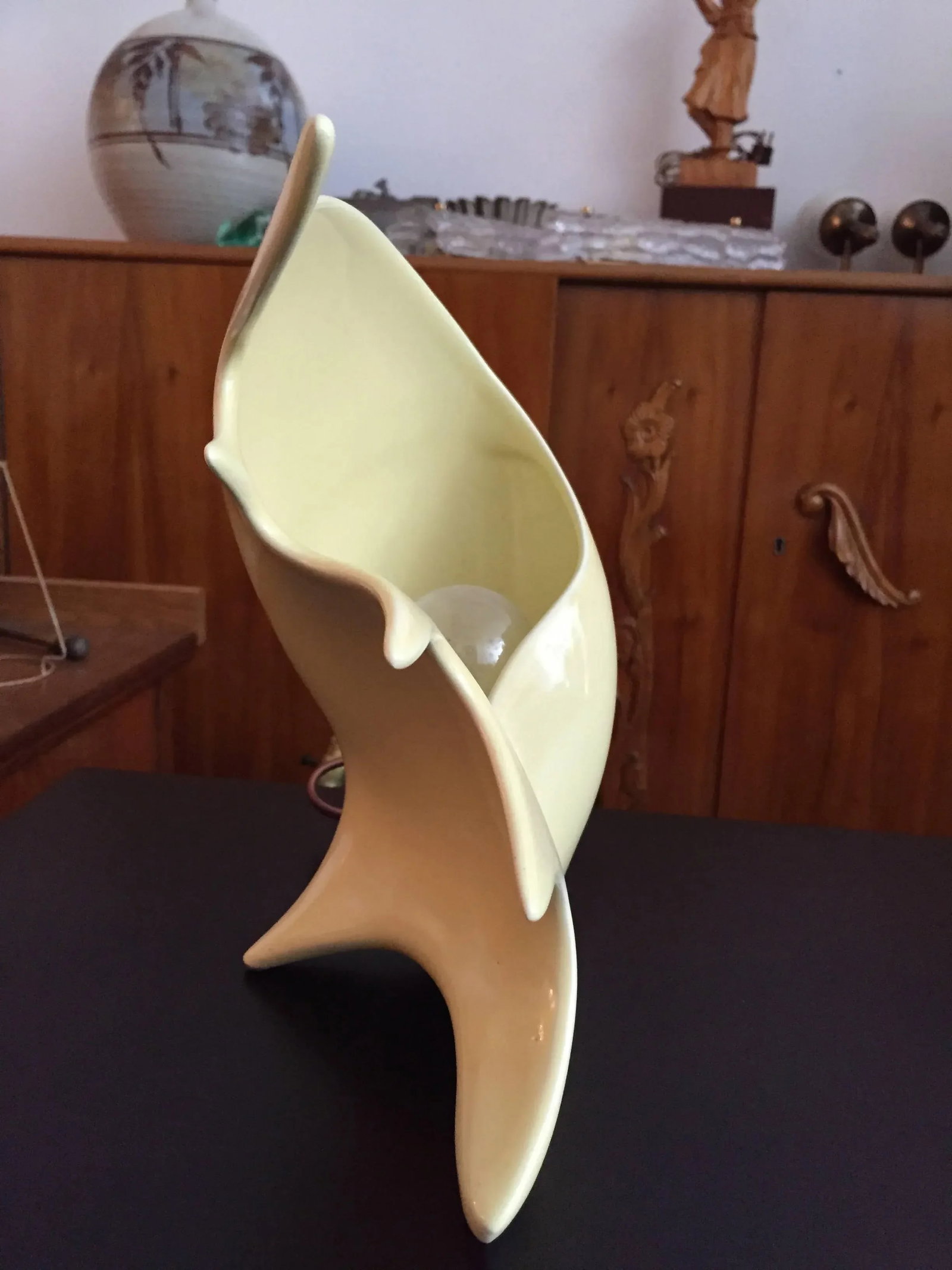 Italian 1950s Antonia Campi Conchiglia Pottery Lamp - 4