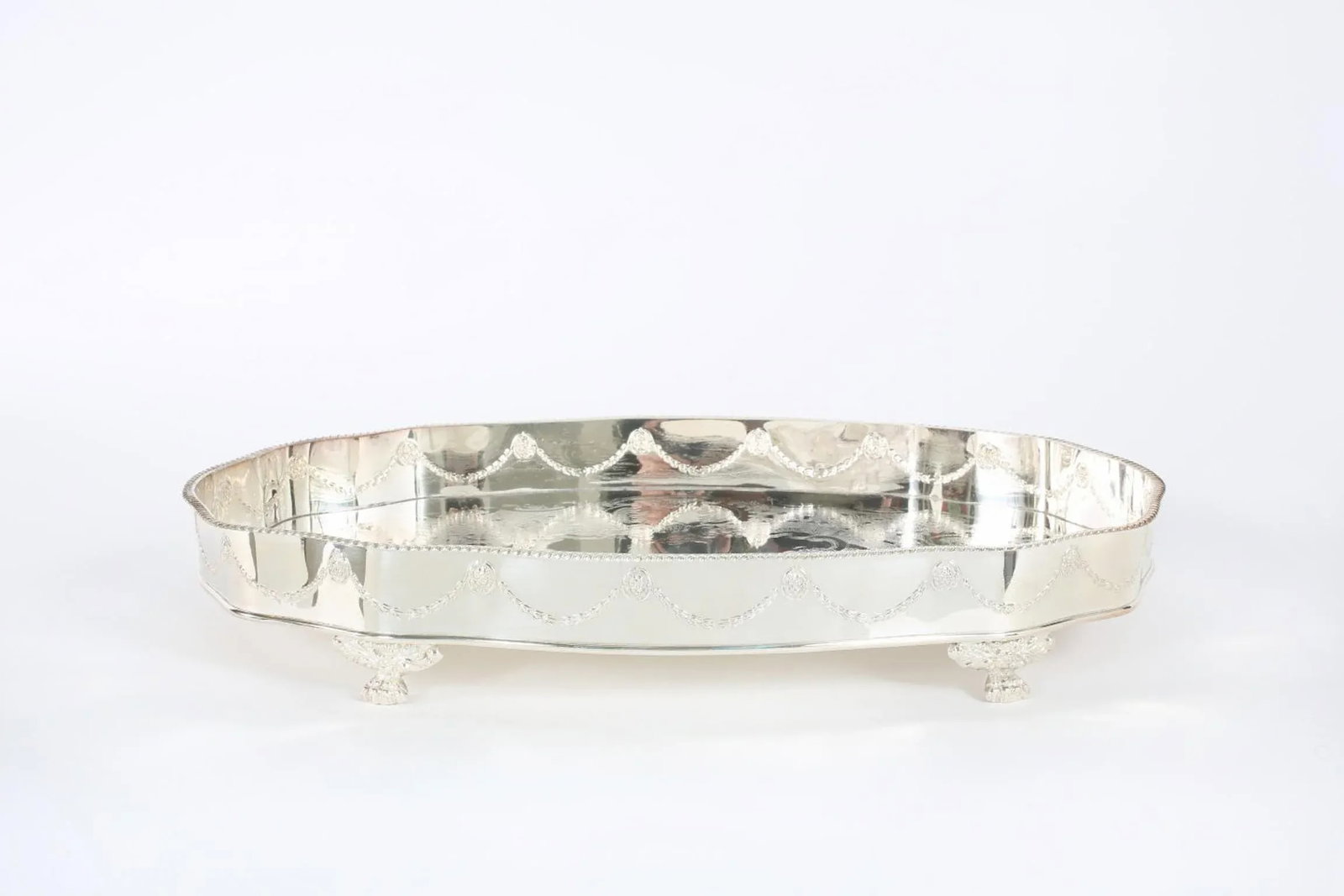 Mid 20th Century English Sheffield Plated Barware Footed Tray - 2