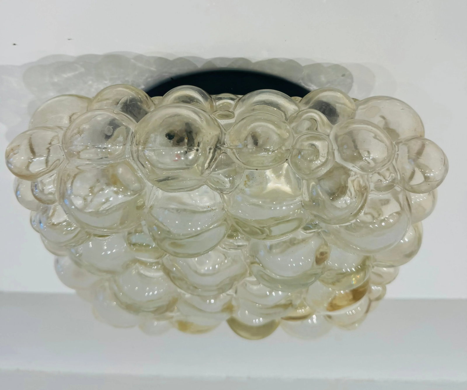 Helena Tynell Limburg Bubble Glass 1960 Mid Century Flush Ceiling Wall Lamp - 2