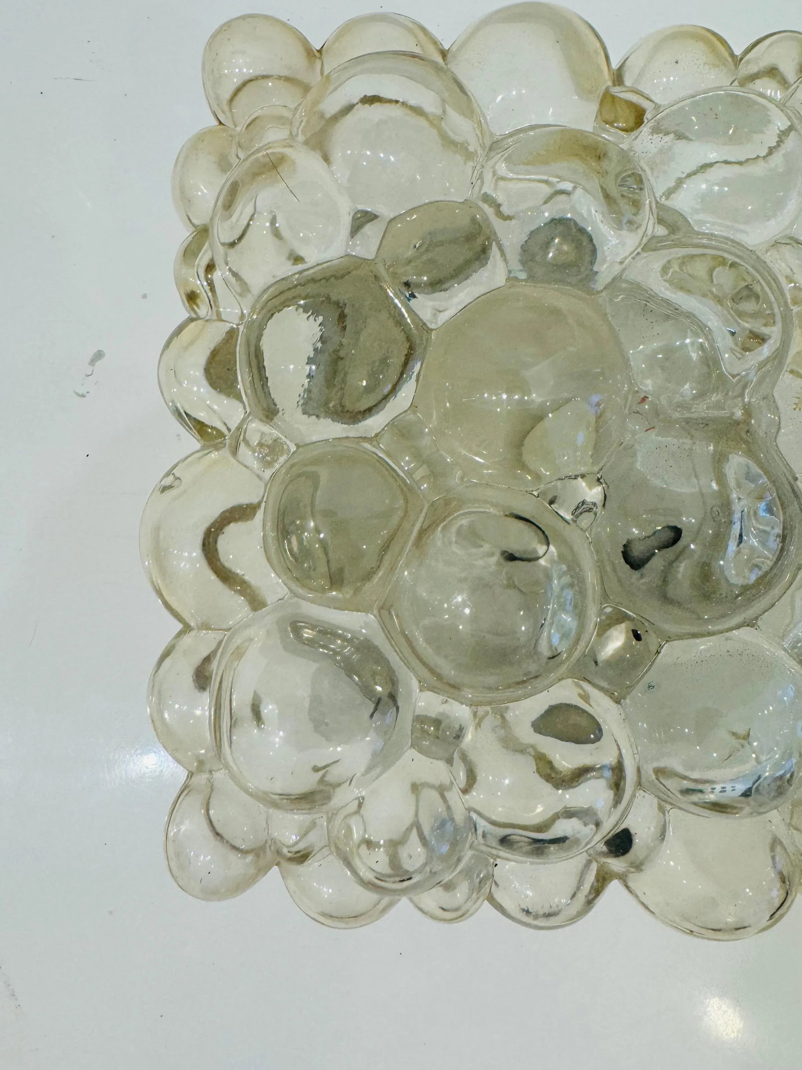 Helena Tynell Limburg Bubble Glass 1960 Mid Century Flush Ceiling Wall Lamp - 4