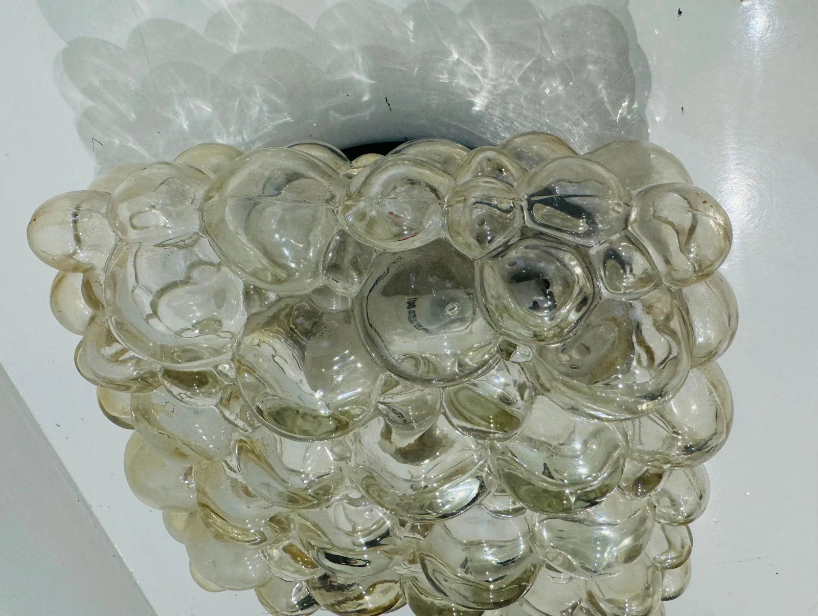 Helena Tynell Limburg Bubble Glass 1960 Mid Century Flush Ceiling Wall Lamp - 7