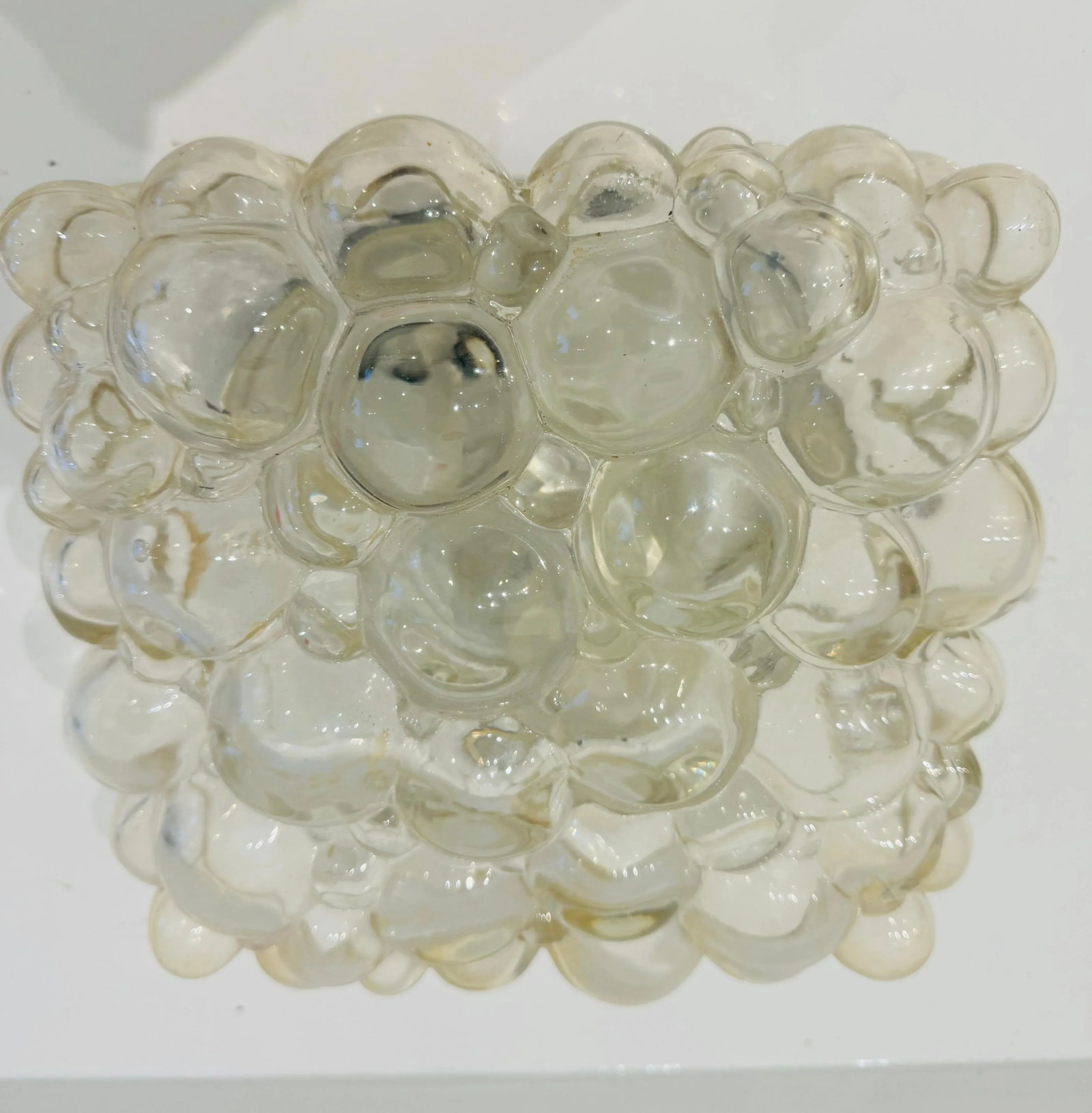 Helena Tynell Limburg Bubble Glass 1960 Mid Century Flush Ceiling Wall Lamp - 8