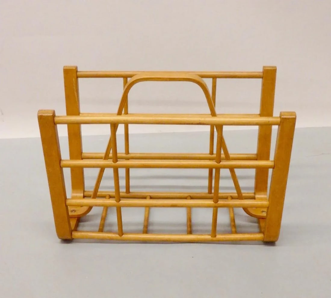 Alvar Aalto Attributed Bent Wood Magazine Stand Rack - 3