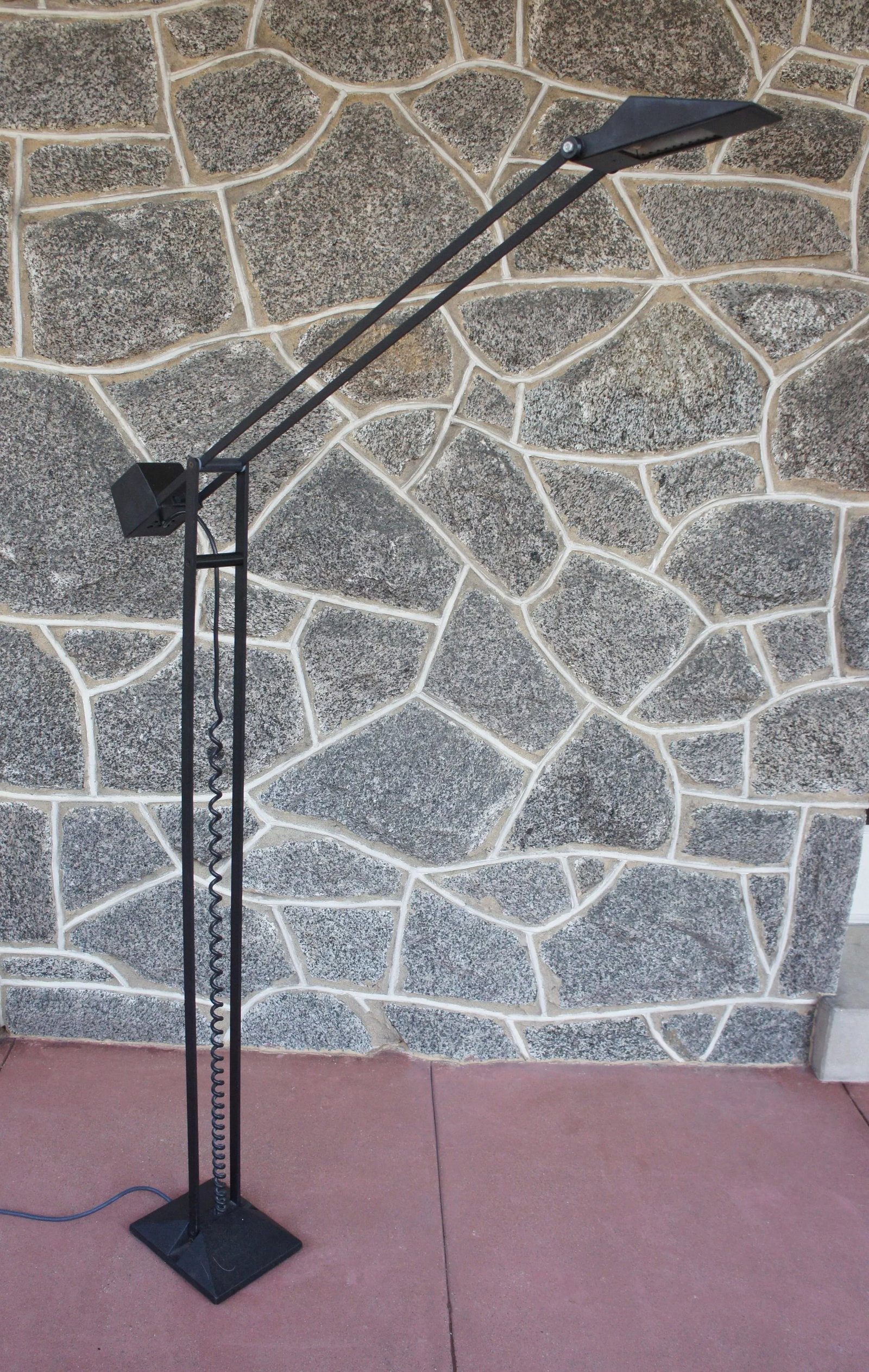 Modernist Minimalist Black Artup Articulated Floor Lamp in Cast Iron and Steel - 12