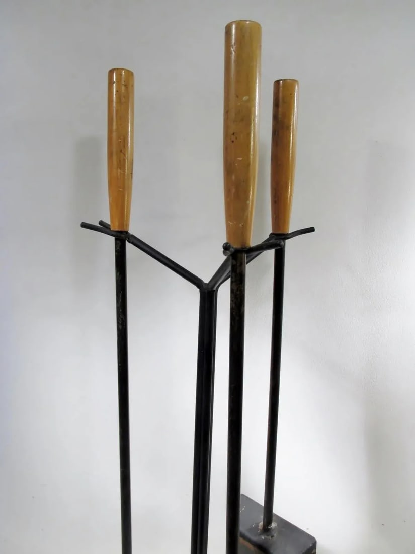 George Nelson 1960s Original Howard Miller Stand Fireplace Tool Set - 4