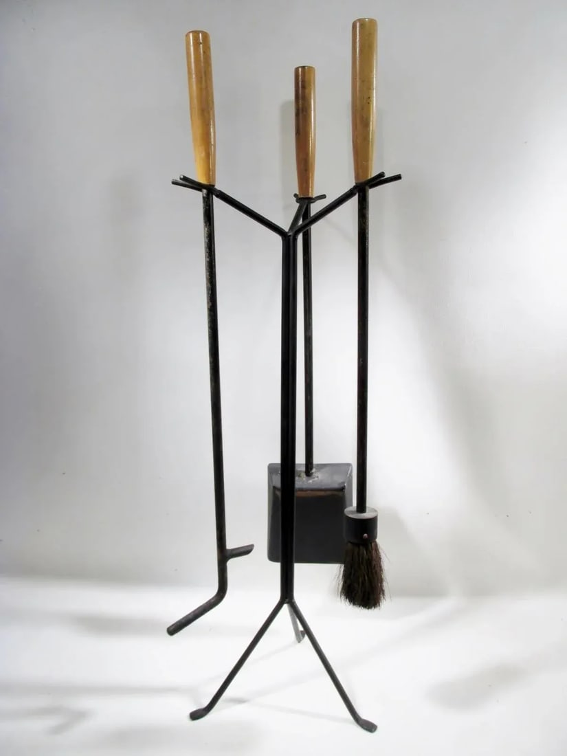 George Nelson 1960s Original Howard Miller Stand Fireplace Tool Set - 5