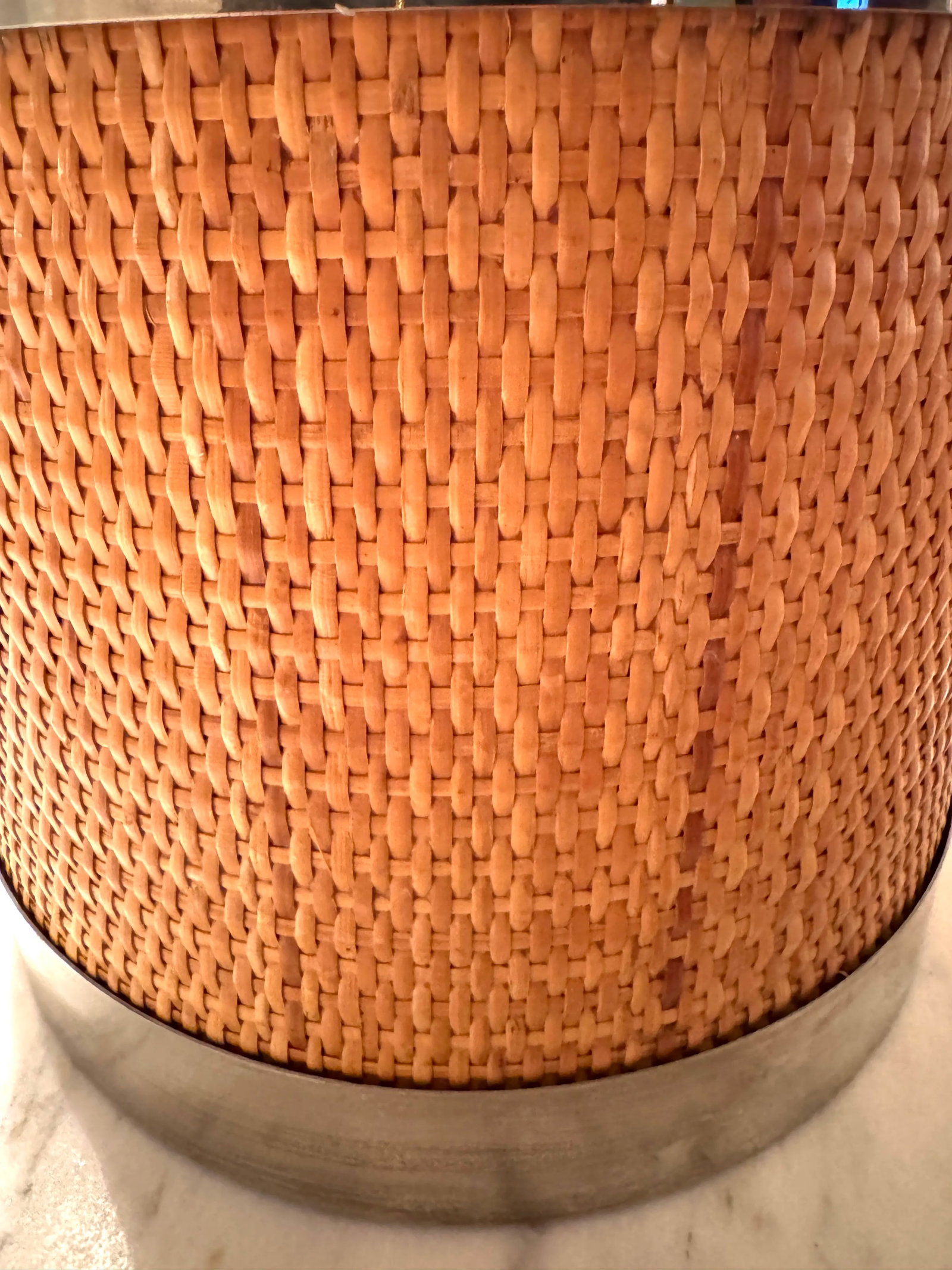 Vintage Tommaso Barbi Raffia Silver Ice Bucket - 11