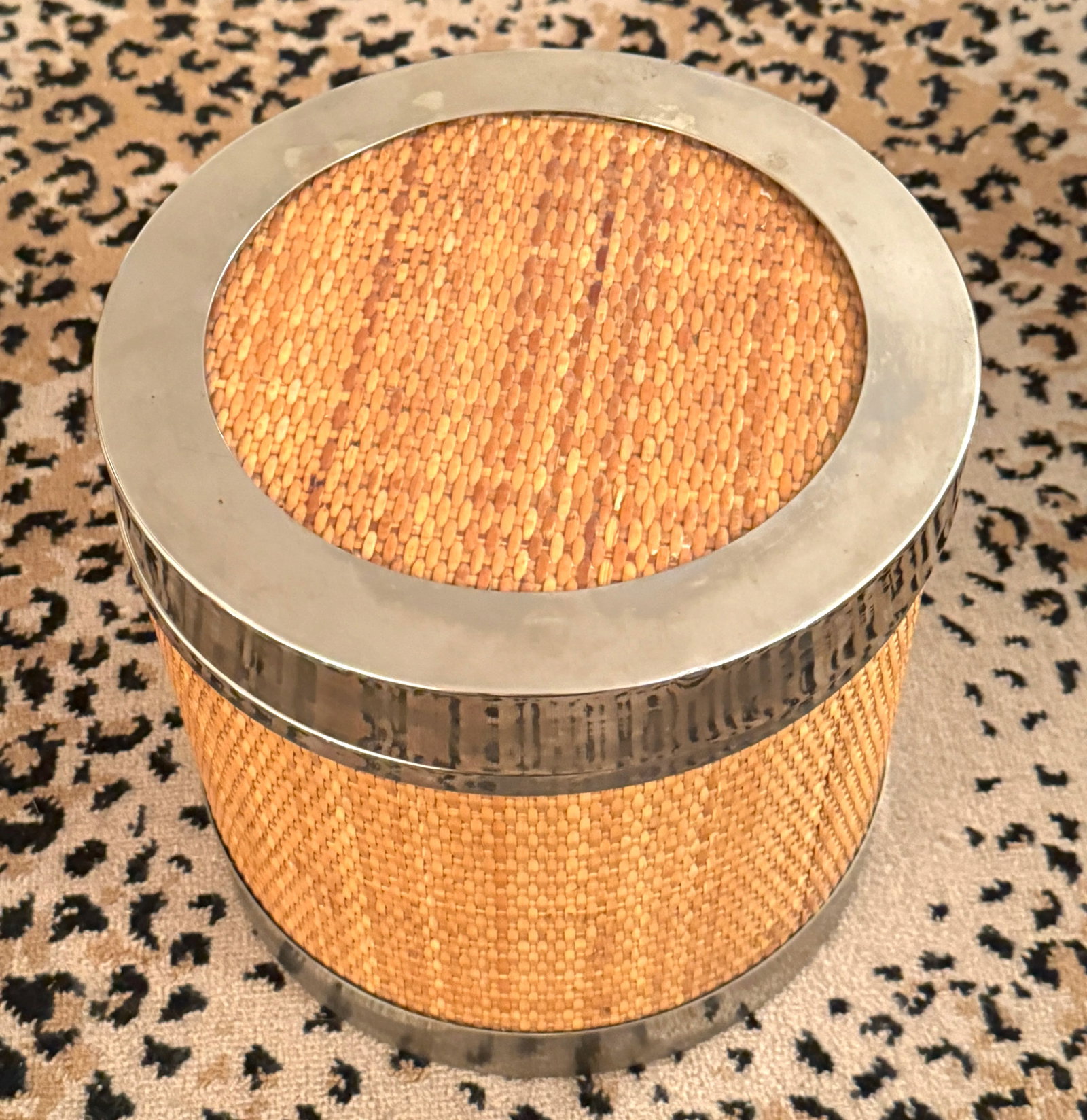 Vintage Tommaso Barbi Raffia Silver Ice Bucket - 5