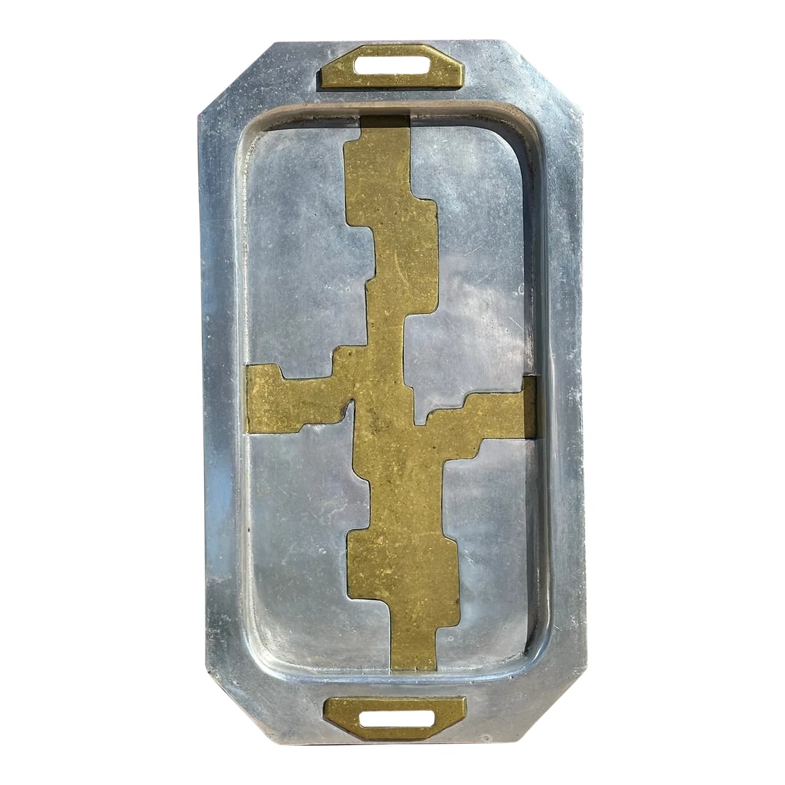David Marshall Brutalist Brass & Aluminum Tray (1 of 6)