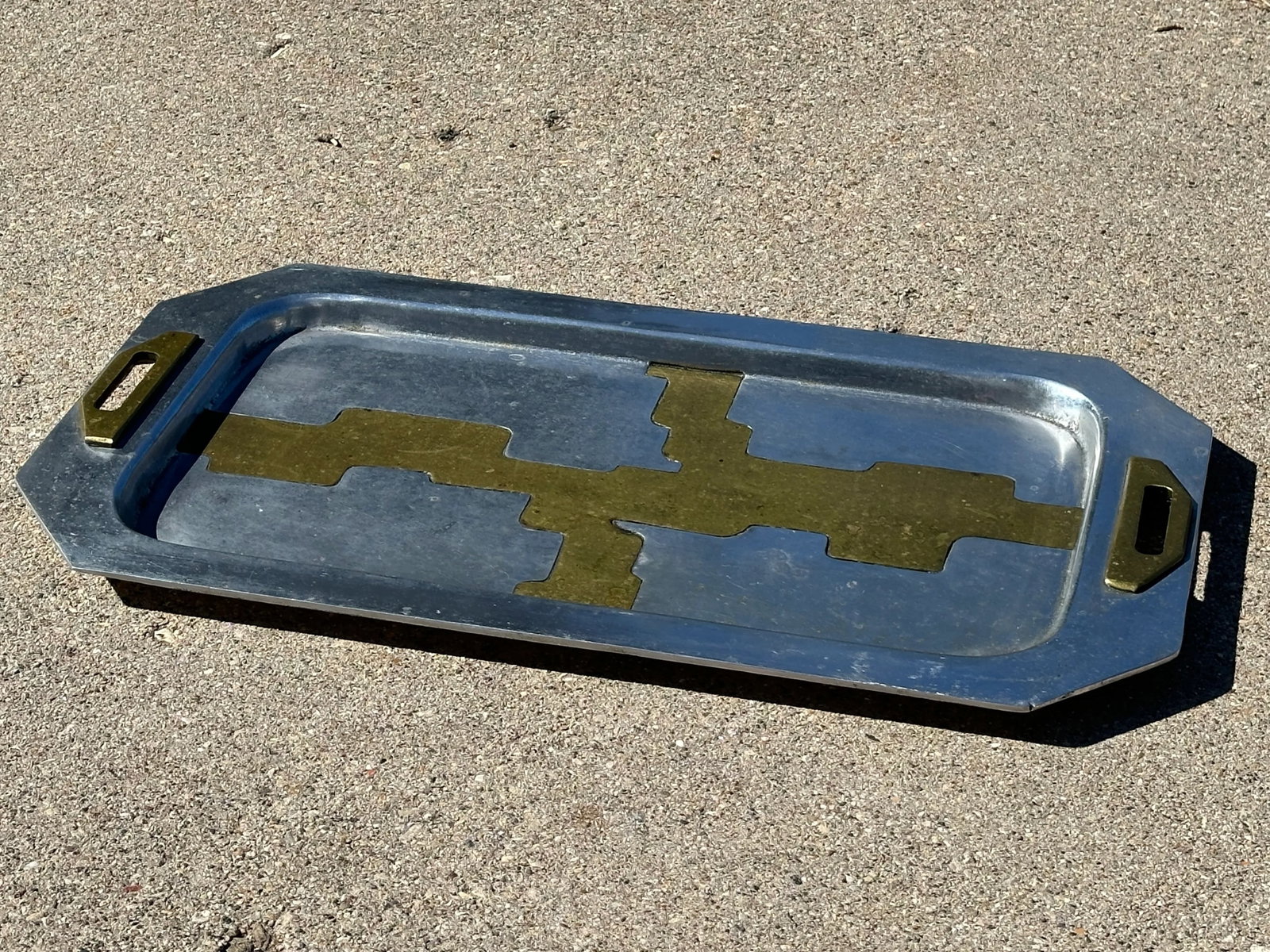 David Marshall Brutalist Brass & Aluminum Tray - 2