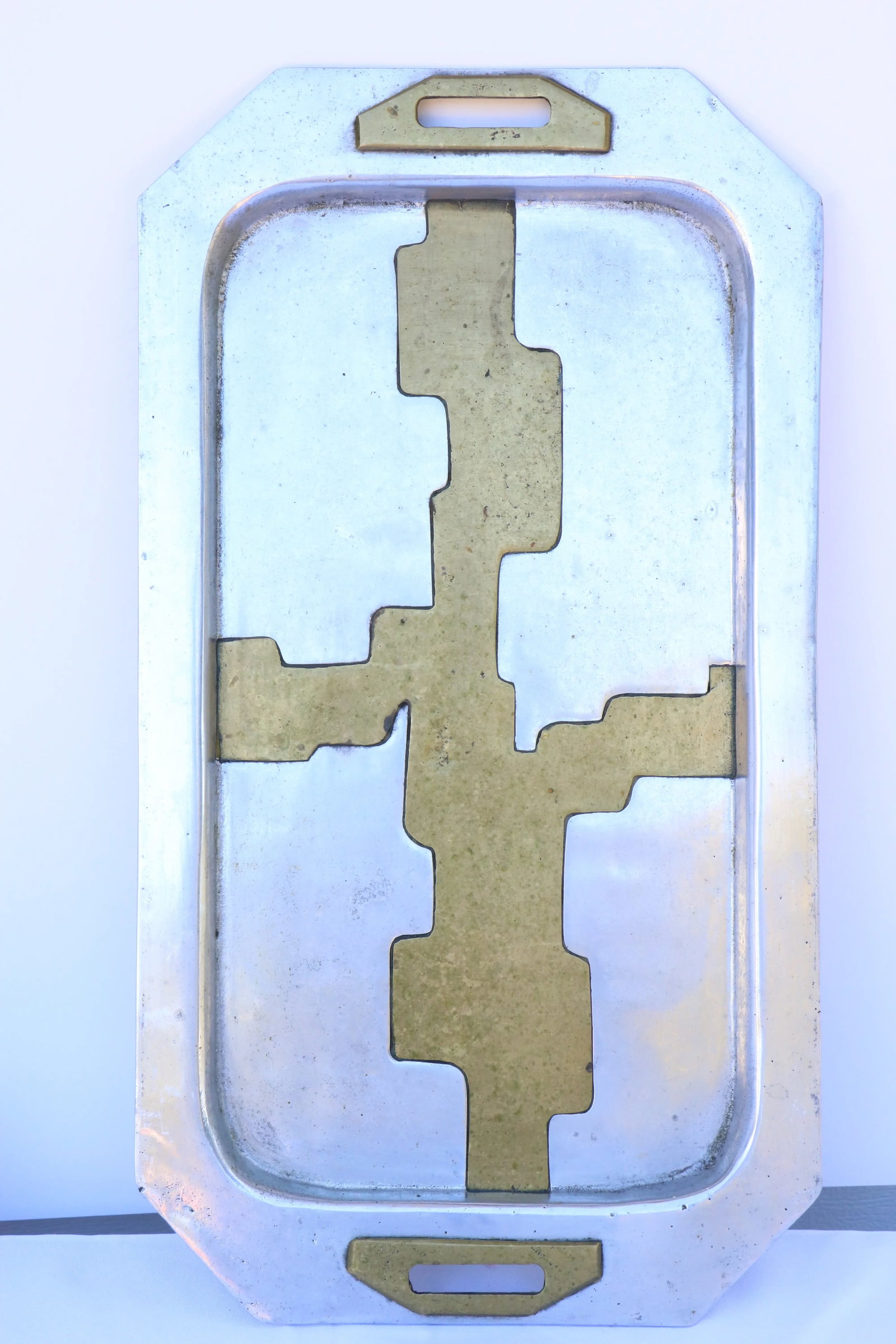 David Marshall Brutalist Brass & Aluminum Tray - 3
