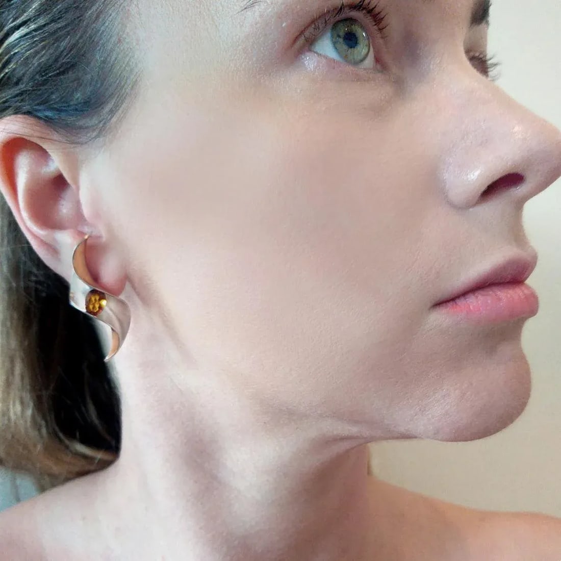 Vintage Modernist Gold & Silver Earrings, Gerhard Herbst Studio - 2 Pieces - 2
