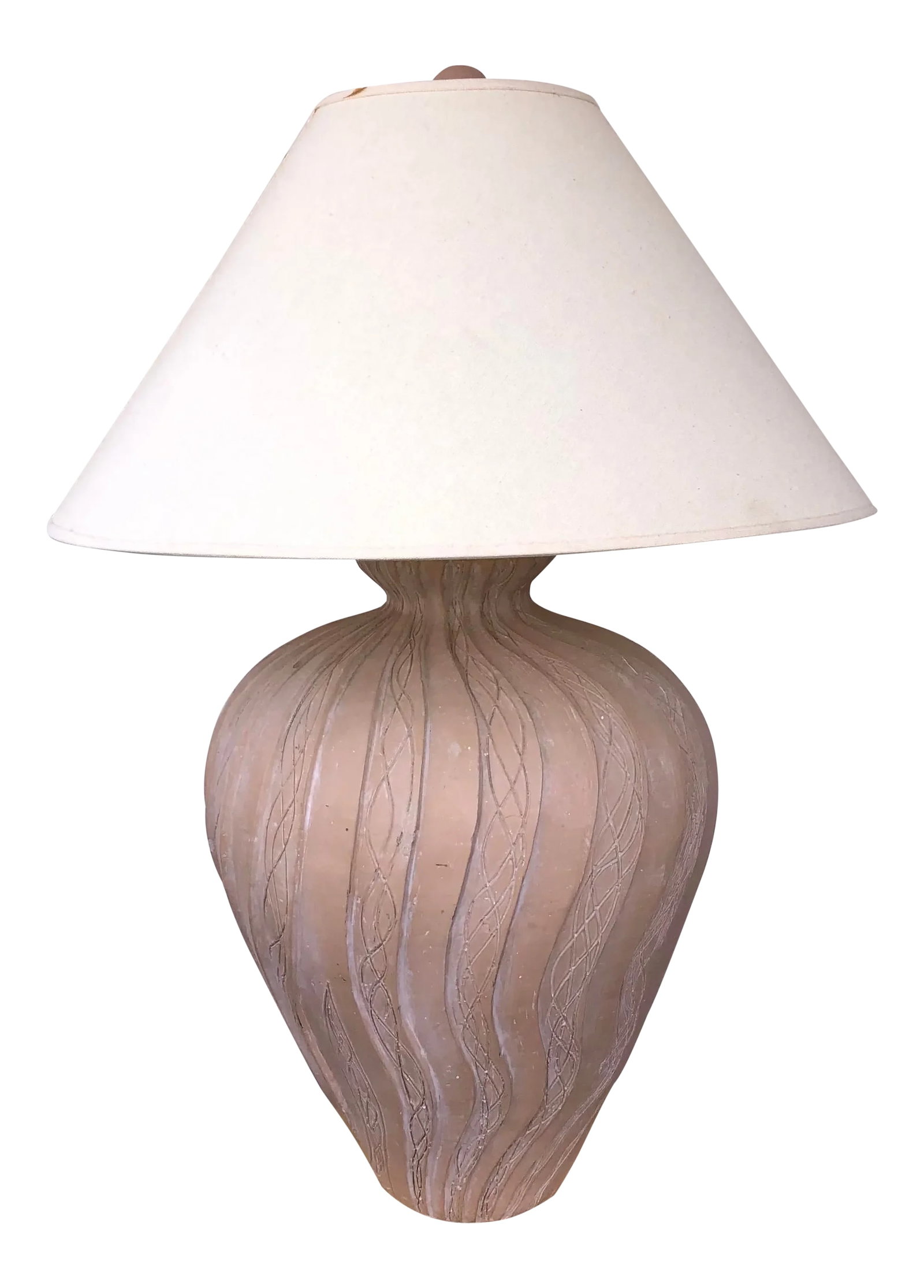 Large Vintage Pieri Cretions Earthenware Plaster Lamp (1 of 4)