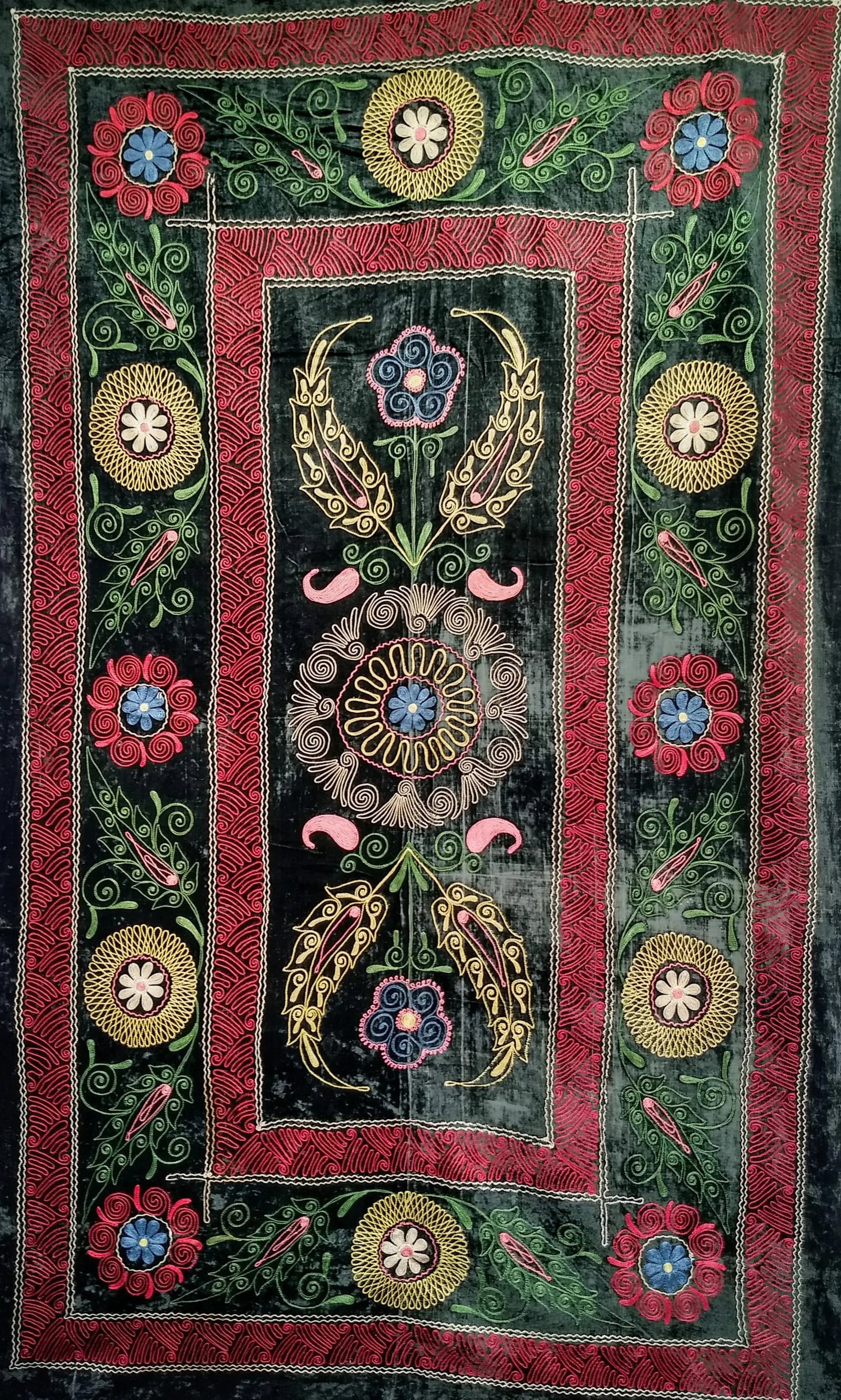 1950s Vintage Silk Suzani Textile - 2
