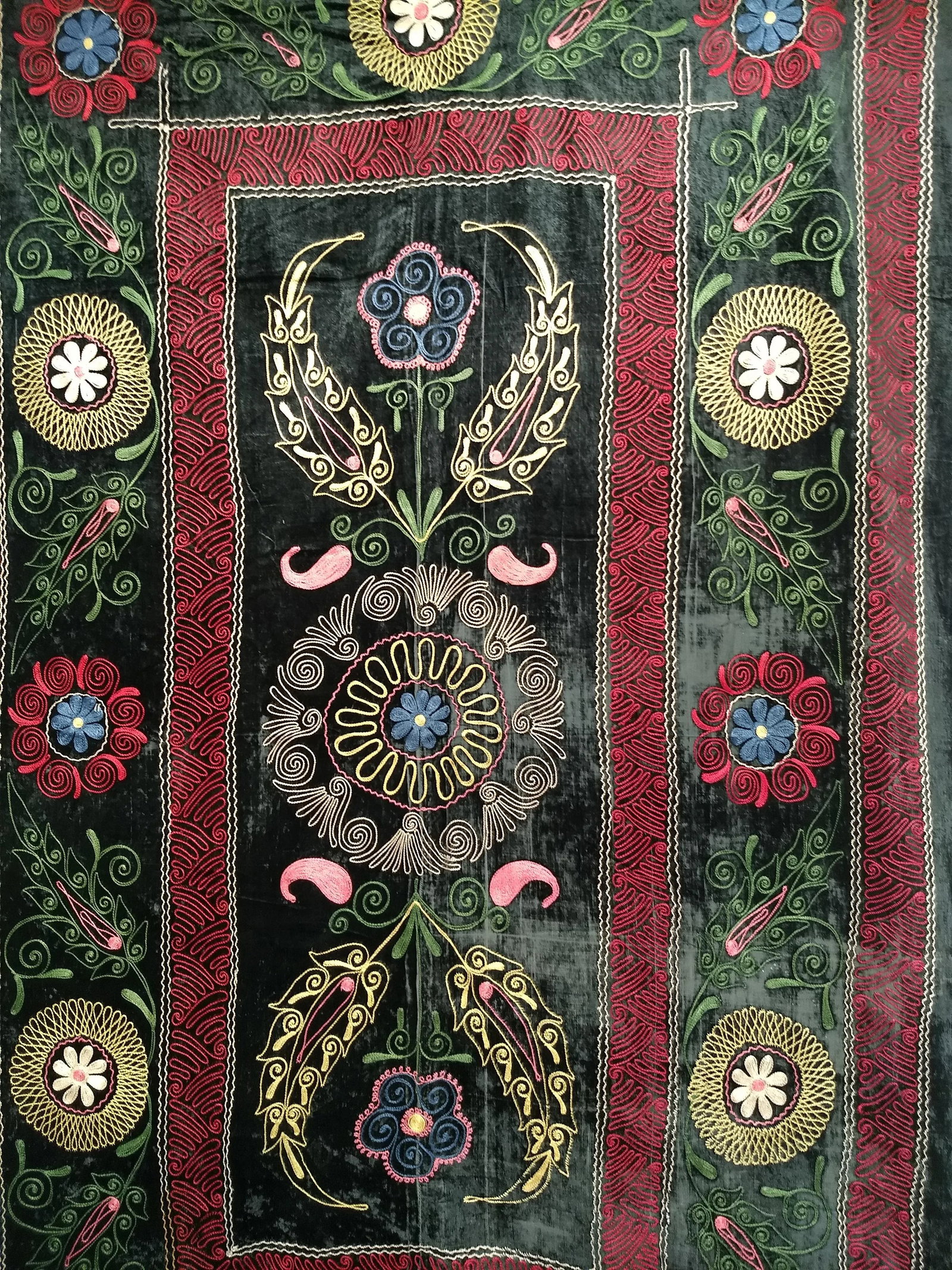 1950s Vintage Silk Suzani Textile - 6