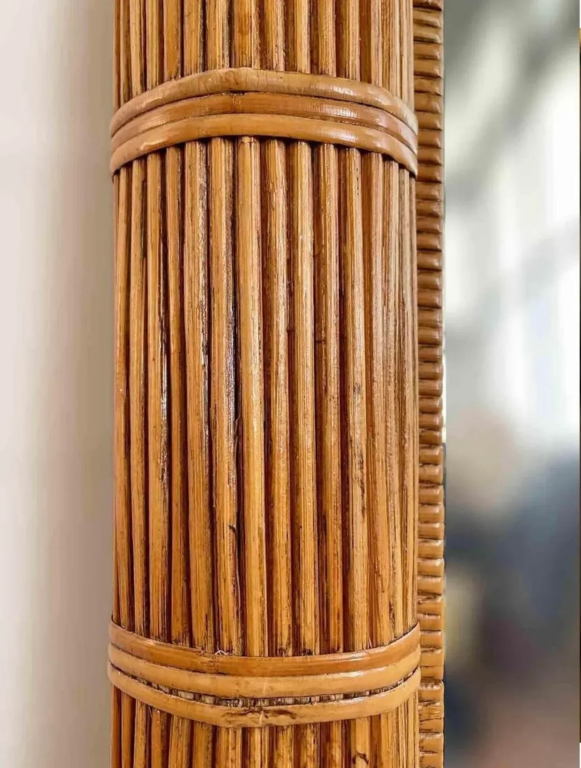 1970s Bamboo Arched Mirror - 4