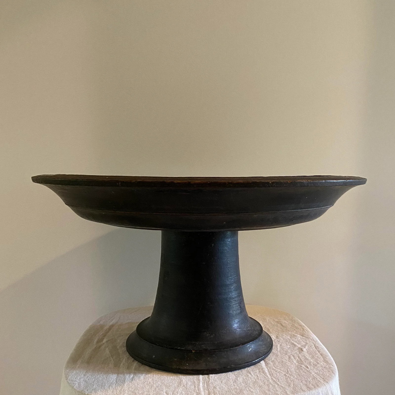 Early 20th Century Antique Hand Carved Teak Offering Tray - 12