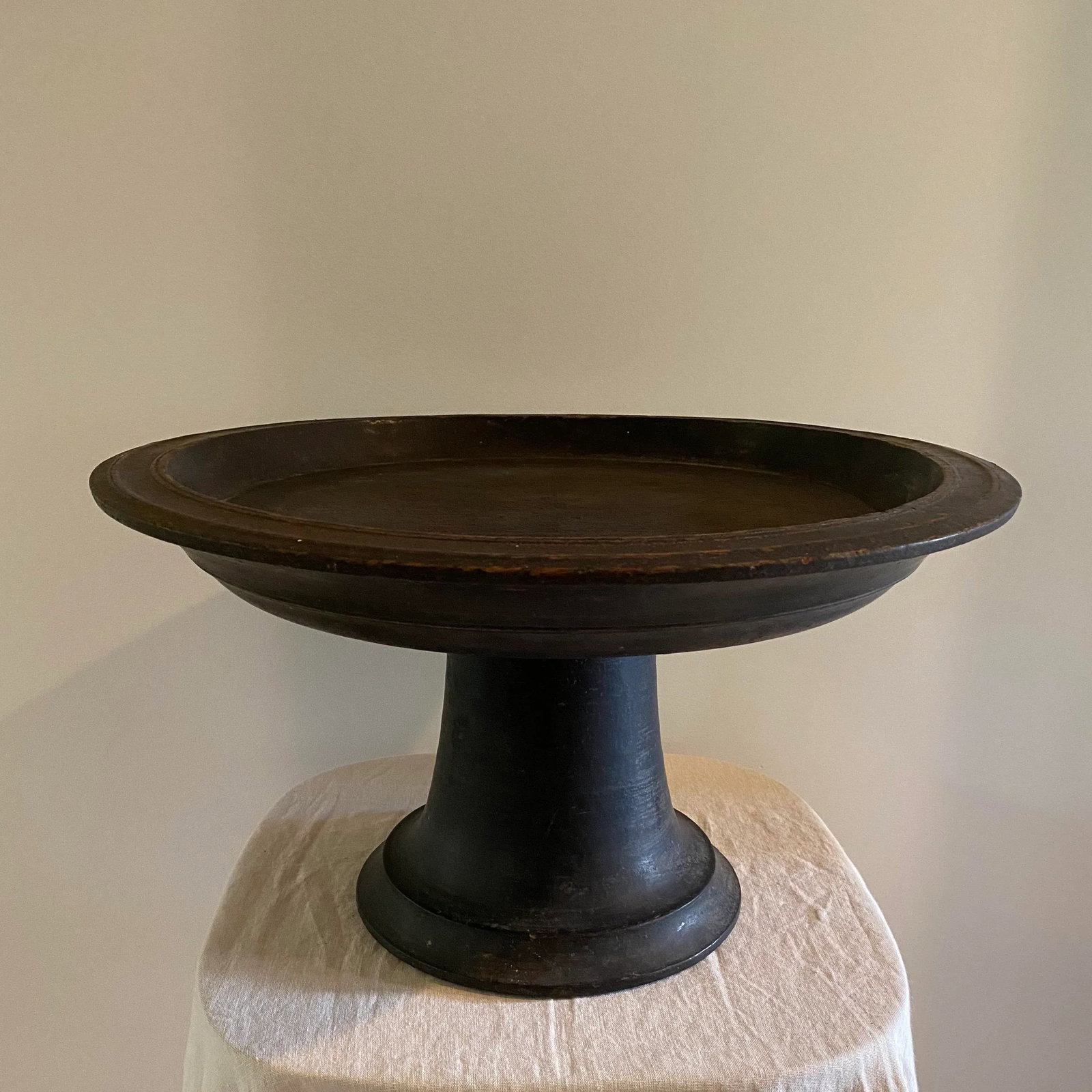 Early 20th Century Antique Hand Carved Teak Offering Tray - 2