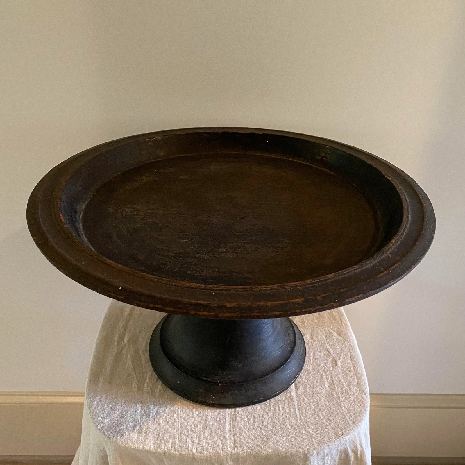 Early 20th Century Antique Hand Carved Teak Offering Tray - 3