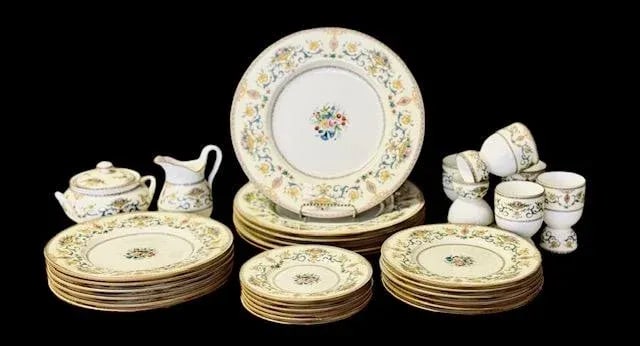 1920s Minton China Talbot Pattern - 6 Place Settings With Cream and Sugar- 33 Pieces - 2