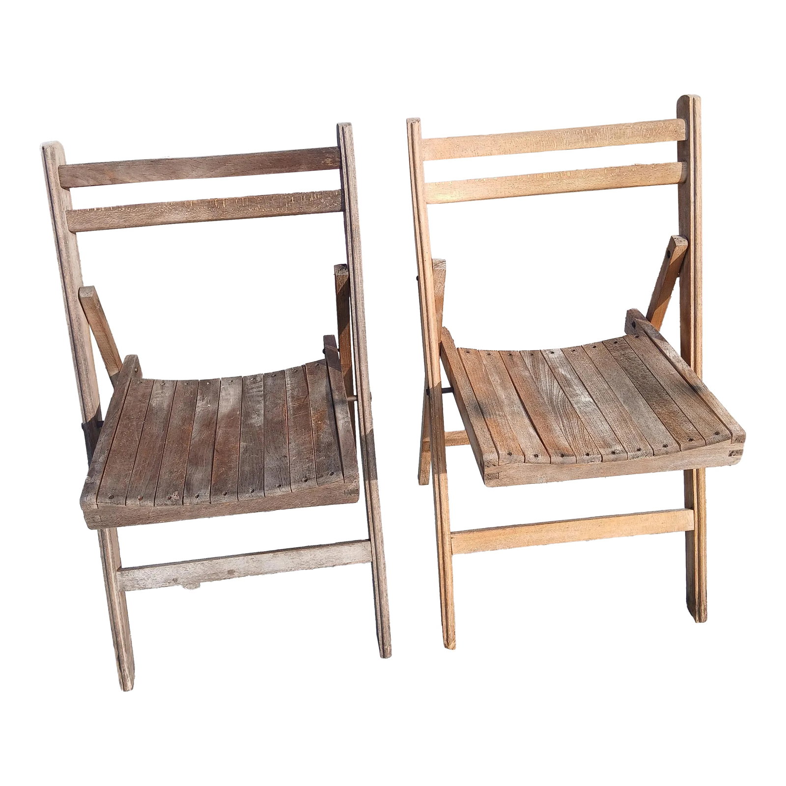 1940s Teak Danish Style Folding Slatted Chairs - Set of 2 (1 of 12)