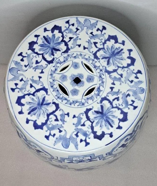 Vintage Chinoiserie Porcelain Drum Garden Stool/Side Table with Dragon & Phoenix - 6