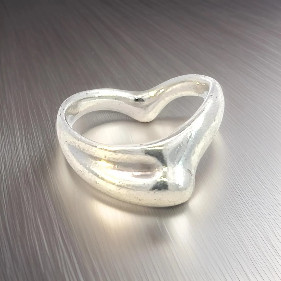 1990s Tiffany & Co Estate Wave Ring By Elsa Peretti Size 6 Sterling Silver, Size 6 - 5