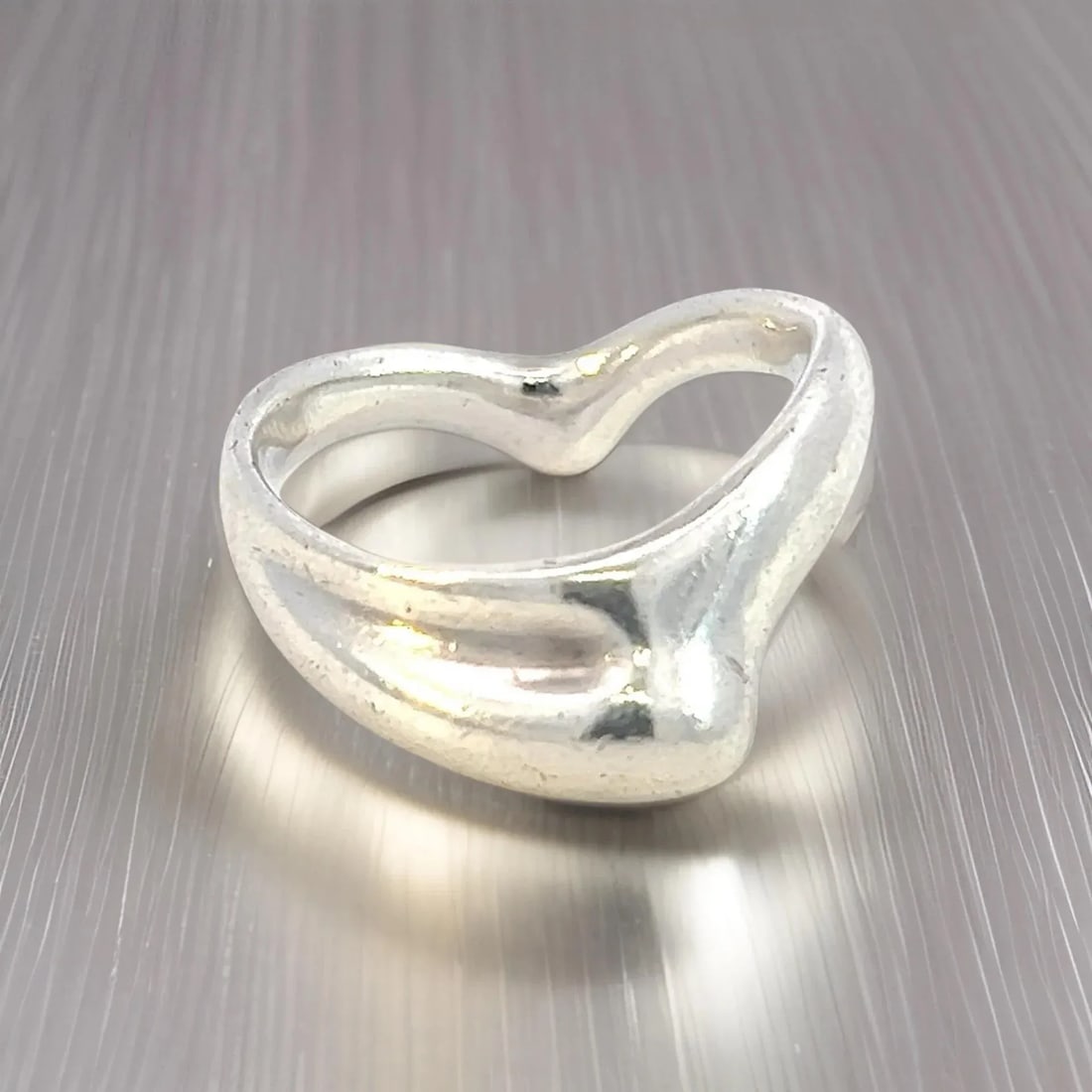1990s Tiffany & Co Estate Wave Ring By Elsa Peretti Size 6 Sterling Silver, Size 6 - 6