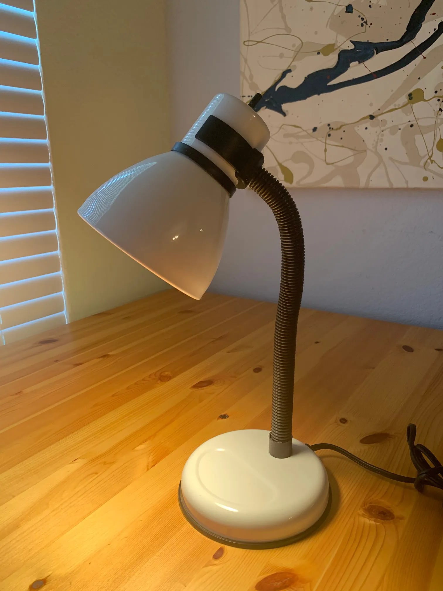 Late Century Modern Industrial Desk Work Lamp With Adjustable Arm and Shade - 2