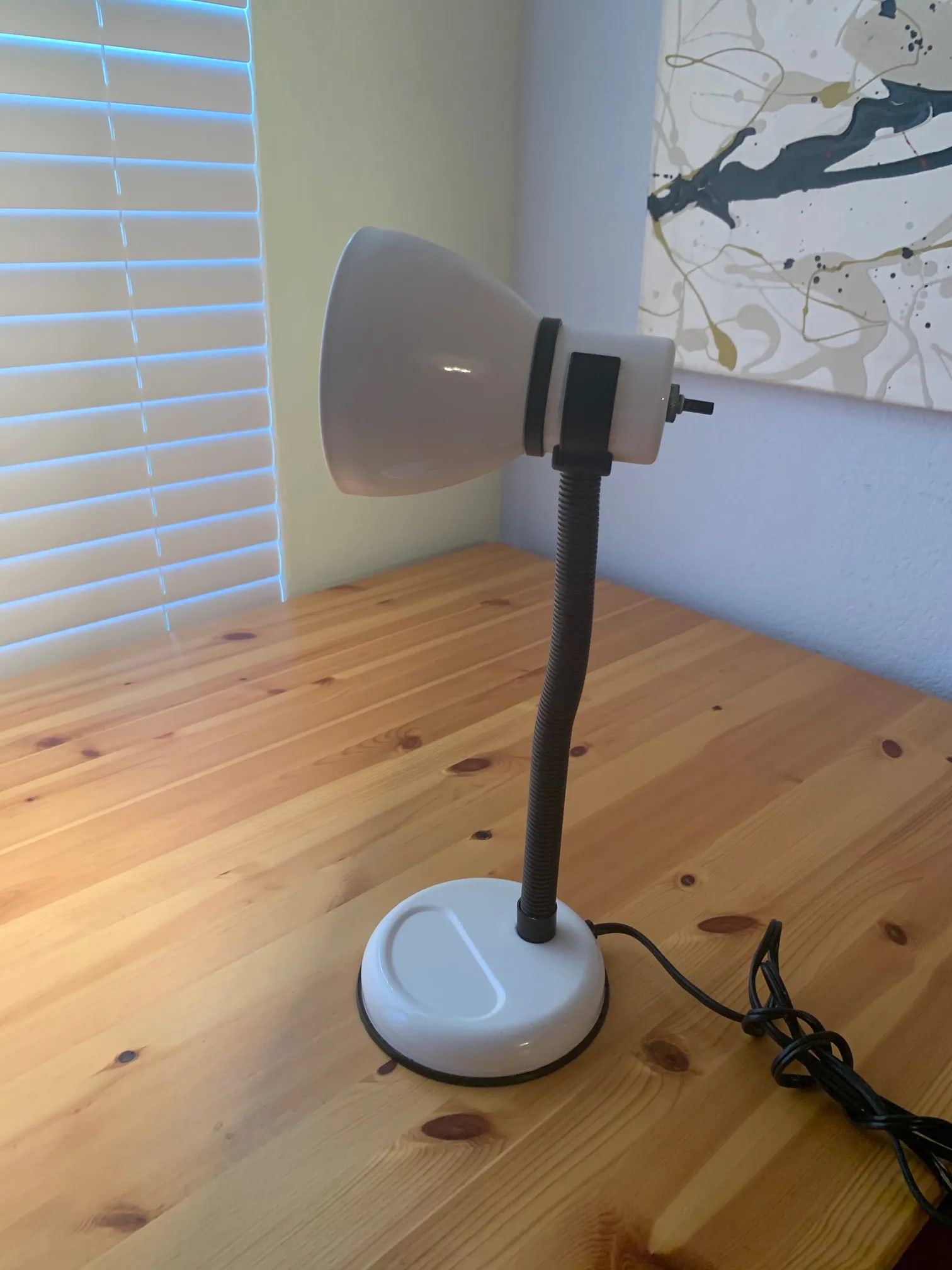 Late Century Modern Industrial Desk Work Lamp With Adjustable Arm and Shade - 4