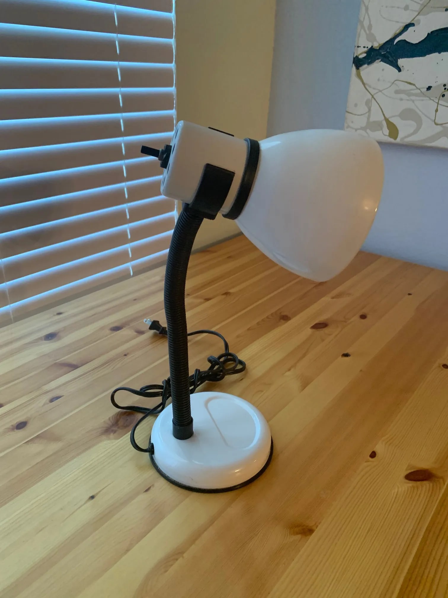 Late Century Modern Industrial Desk Work Lamp With Adjustable Arm and Shade - 7
