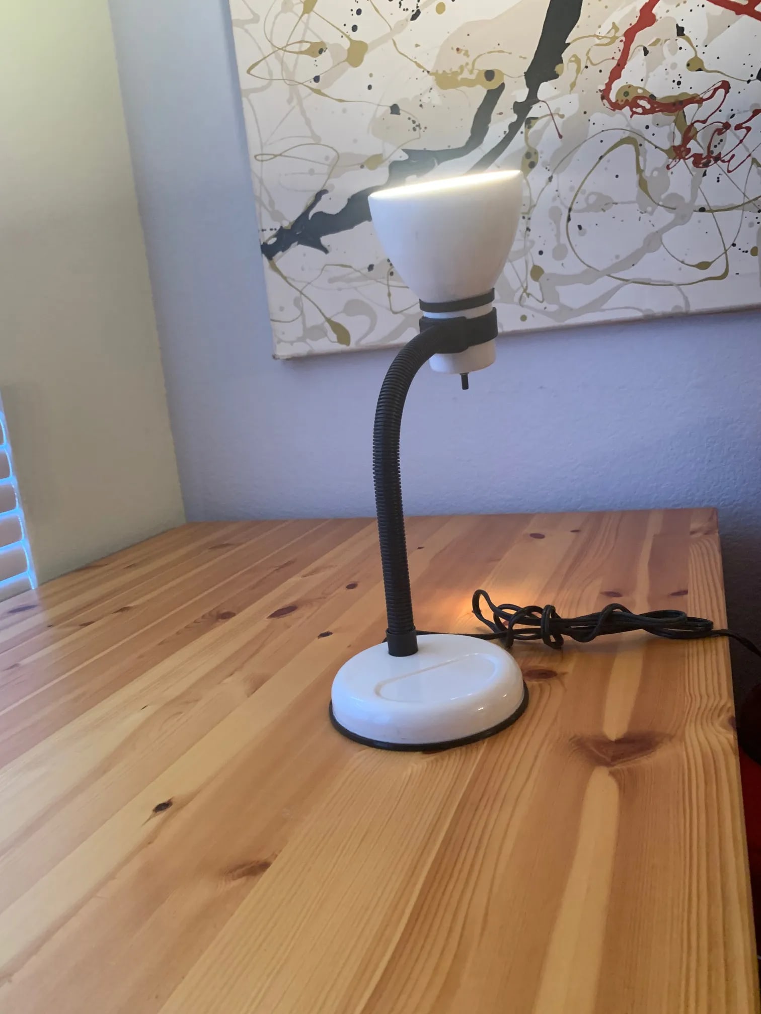 Late Century Modern Industrial Desk Work Lamp With Adjustable Arm and Shade - 9